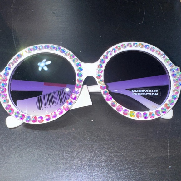 Party bling Sir Elton John jeweled sunglasses circle shaped sunnies festival - Picture 1 of 4